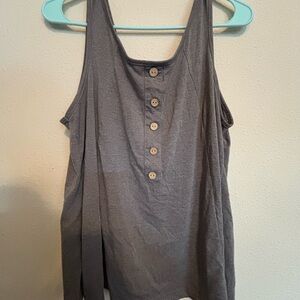 SHEIN Charcoal Button-Down Tank Top